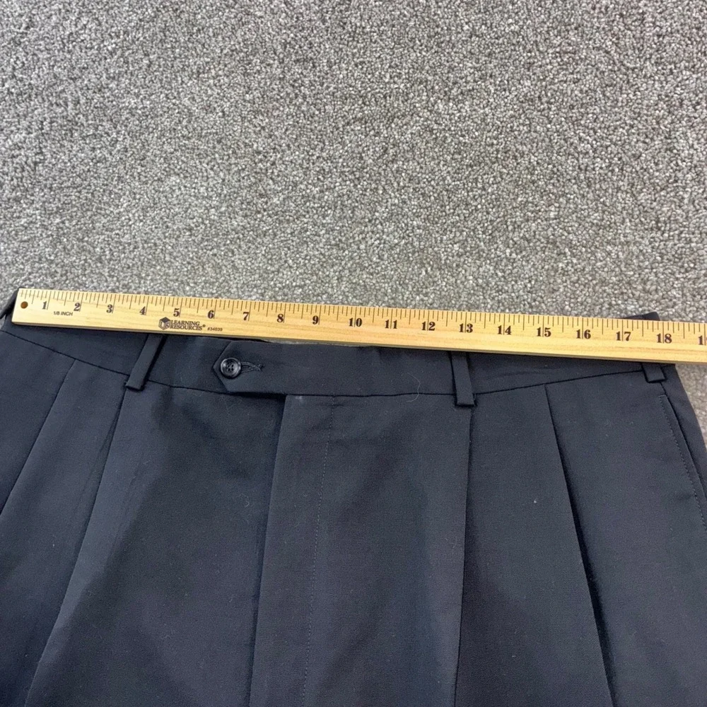 Jos A Banks Executive Collection Mens 36x30 Black Pleated Cuffed Career Trousers